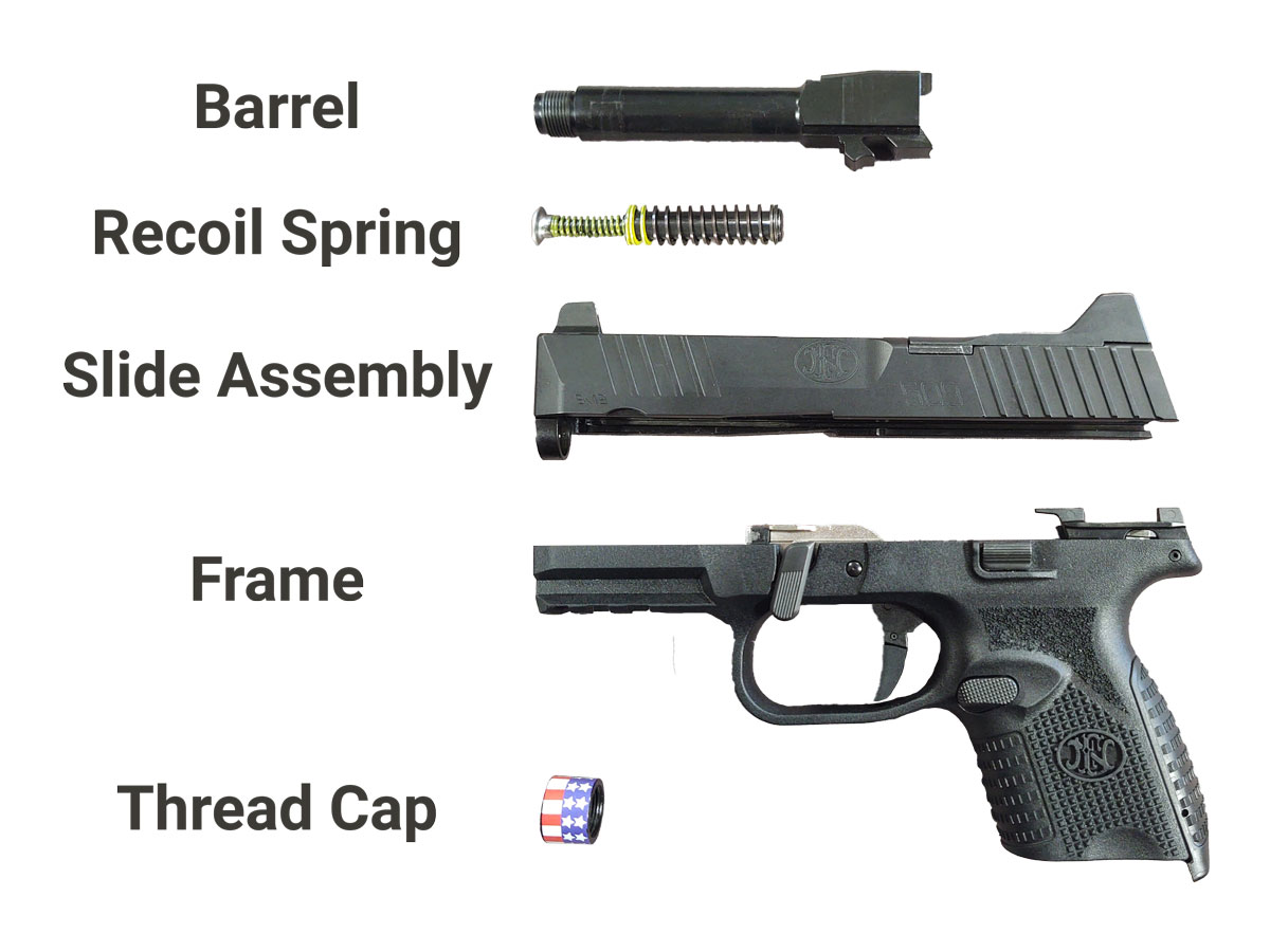 Field Strip Major Components of Semi-Auto Pistol